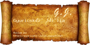 Gyuricskó Júlia névjegykártya